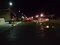 Progreso's International Boulevard (locally named as Malecón) at night.