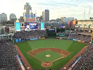 A photograph of a baseball diamond