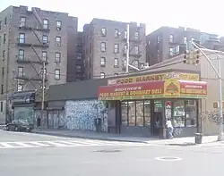 Looking east across E182nd Street and Prospect Avenue