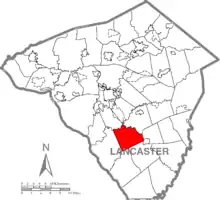 Map of Lancaster County, Pennsylvania highlighting Providence Township