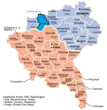 Location of the Czarnikau district in the Province of Posen