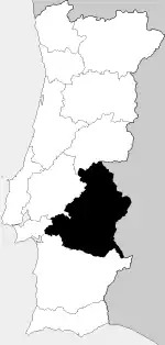 Location of Alto Alentejo in Portugal in 1936.