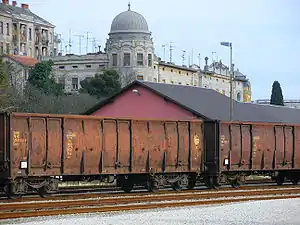 Croatian railway passing Pula station