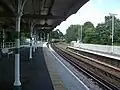 Northward view with London Victoria train that has departed the station