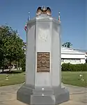 Purvis War Memorial, located on the grounds of the Lamar County Courthouse.