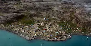 Aerial panorama of Qaarsut