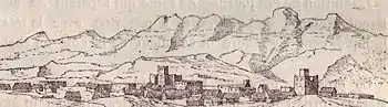 19th-century engraving of the historic Qandala castle town.