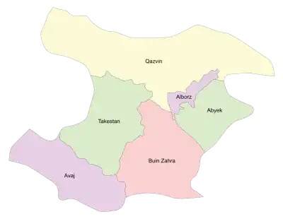 Counties of Qazvin Province