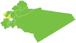 Map of Qudsaya District within Rif Dimashq Governorate