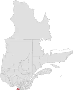 Location in province of Quebec