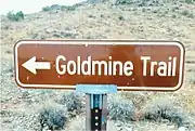 Goldmine Trail sign.