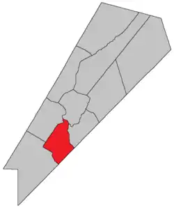 Location within Queens County, New Brunswick.