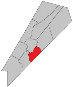 Location within Queens County, New Brunswick.