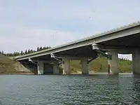 The Quesnell Bridge, built in 1968, carries Highway 2 over the North Saskatchewan River in central Edmonton