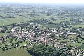 An aerial view of Queyrac