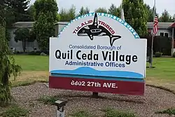 Sign at the Administrative Offices of Quil Ceda Village