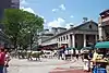 Oblique view of Faneuil hall Marketplace and surrounding pedestrian mall