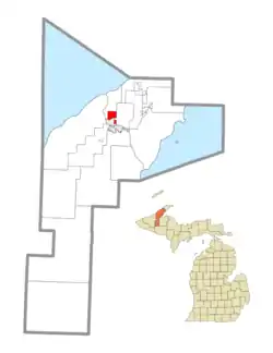 Location within Houghton County