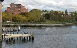 Quinnipiac Brewing Company site from Ferry St. Bridge.