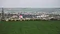 Panoramic view of Cimișlia, as seen from a nearby green hill