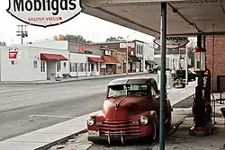 Original Mobil gas station in downtown Hampshire