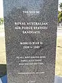 Close-up of memorial showing details