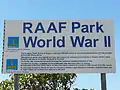 Sign adjacent to memorial about the RAAF Station Sandgate