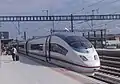 A RENFE AVE S/103 (Siemens Velaro E) at Figueres Vilafant railway station in 2013.