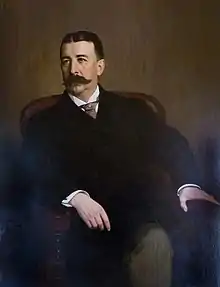 Flagg's official portrait of Rhode Island Governor Daniel Russell Brown, c. 1895