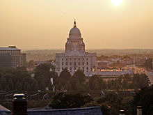 View of the State House from the park