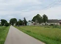 Street of Roztopna Village, Poland