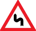 Dangerous curve first to the left