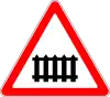 Level crossing ahead, with gates