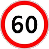 Maximum speed limit (60 km/h)