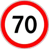 Maximum speed limit (70 km/h)