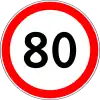 Maximum speed limit (80 km/h)