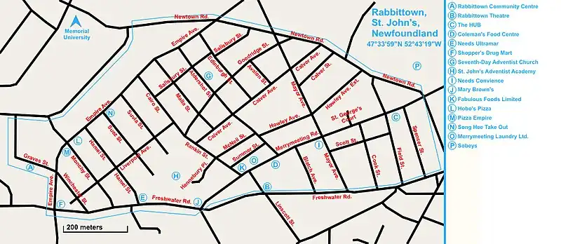 Map of Rabbittown