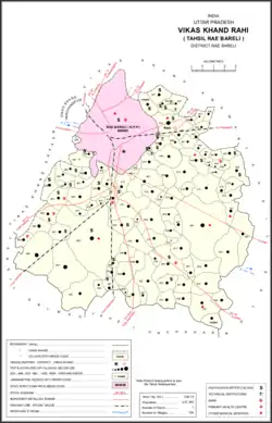 Map showing Kasimpur Baghel (#437) in Rahi CD block