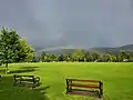 Rainbow over Trecynon, view from Aberdare Park