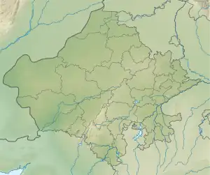 Location of Rajsamand lake within Rajasthan