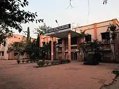 The Rajdhani College Bhubaneswar front side structure in 2015.