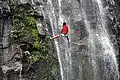 Rappelling down el Salto de la Estanzuela