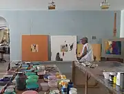 Diab in his studio in Khartoum-Amarat in 2016.