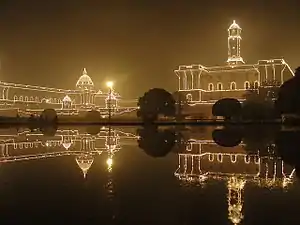 Secretariat Building illuminated on Republic Day.