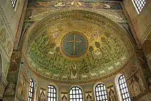 Ravenna, Sant'Apollinare in Classe, 6th century. The upper part of the semi-dome depicts the Transfiguration.