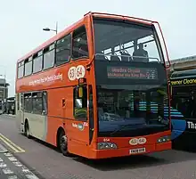 Image 230An East Lancs Olympus body with a tree-protection bull-bar protecting the large upper-deck front window (from Bus manufacturing)