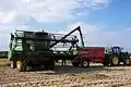 Industrial hempseed harvesting machine in France