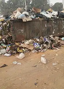 Refuse skip at Osisioma Junction