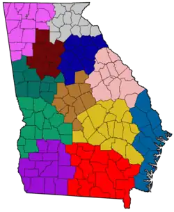 West Georgia highlighted in green