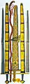 Imperial Sword colored etching showing both sides by Johann Adam Delsenbach, 1751